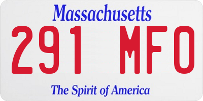 MA license plate 291MF0