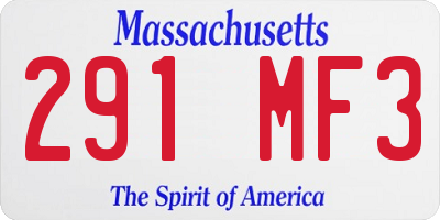 MA license plate 291MF3