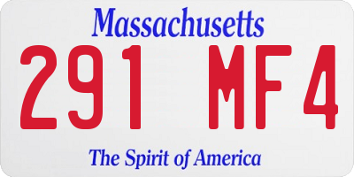 MA license plate 291MF4