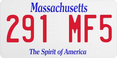 MA license plate 291MF5