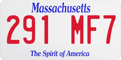 MA license plate 291MF7
