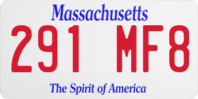 MA license plate 291MF8