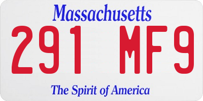 MA license plate 291MF9