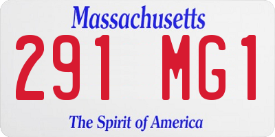 MA license plate 291MG1