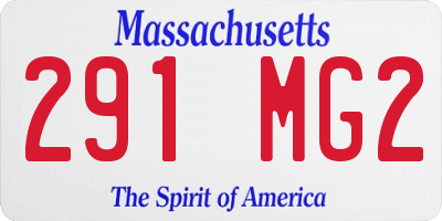 MA license plate 291MG2