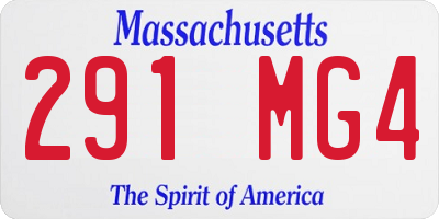 MA license plate 291MG4