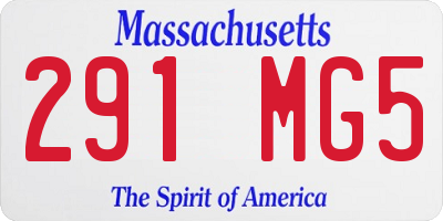 MA license plate 291MG5