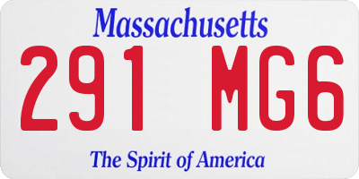 MA license plate 291MG6