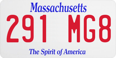 MA license plate 291MG8