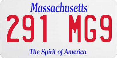 MA license plate 291MG9