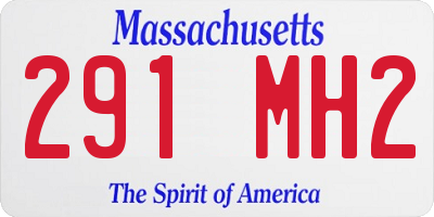 MA license plate 291MH2