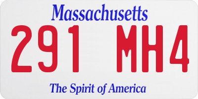 MA license plate 291MH4