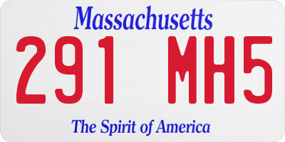 MA license plate 291MH5