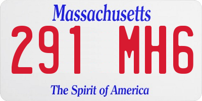 MA license plate 291MH6