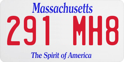 MA license plate 291MH8