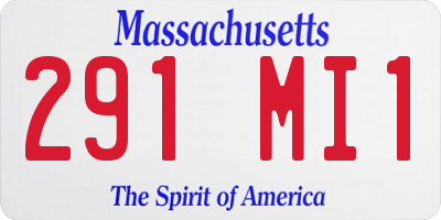 MA license plate 291MI1