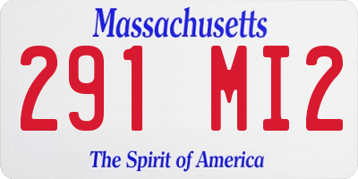 MA license plate 291MI2