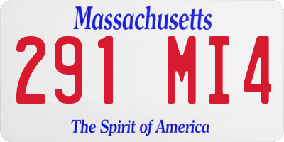MA license plate 291MI4