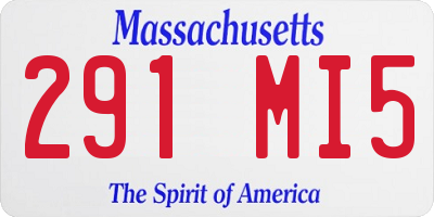 MA license plate 291MI5