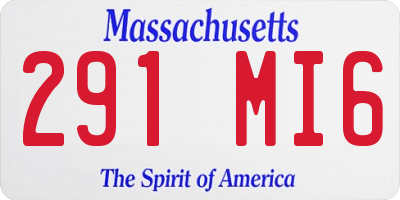 MA license plate 291MI6