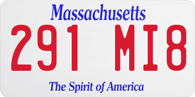 MA license plate 291MI8