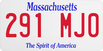 MA license plate 291MJ0