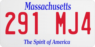 MA license plate 291MJ4