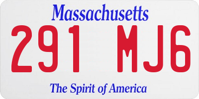 MA license plate 291MJ6