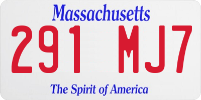 MA license plate 291MJ7
