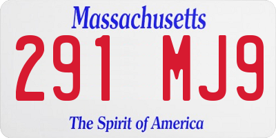 MA license plate 291MJ9