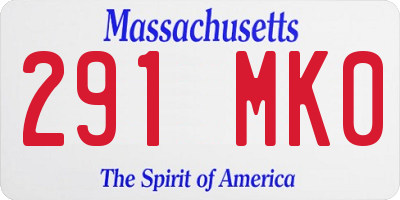 MA license plate 291MK0