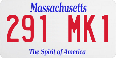 MA license plate 291MK1