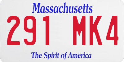 MA license plate 291MK4