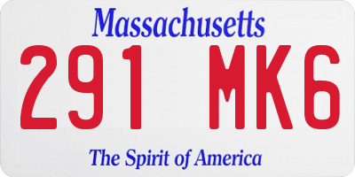 MA license plate 291MK6