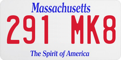MA license plate 291MK8