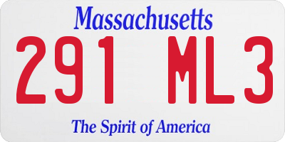 MA license plate 291ML3