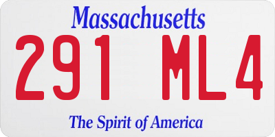 MA license plate 291ML4