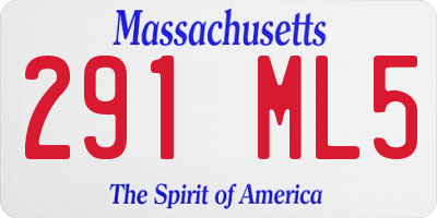 MA license plate 291ML5