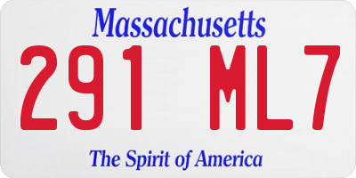MA license plate 291ML7