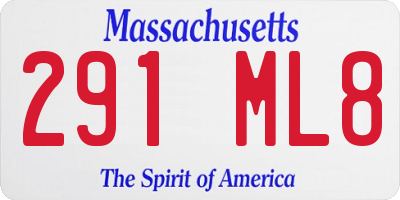 MA license plate 291ML8