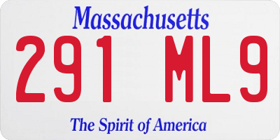 MA license plate 291ML9