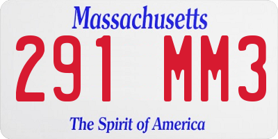 MA license plate 291MM3