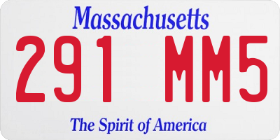MA license plate 291MM5