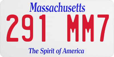 MA license plate 291MM7