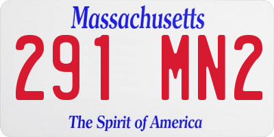 MA license plate 291MN2