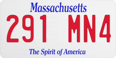 MA license plate 291MN4