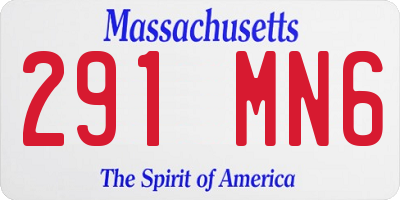 MA license plate 291MN6