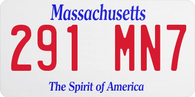 MA license plate 291MN7