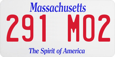 MA license plate 291MO2