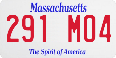 MA license plate 291MO4